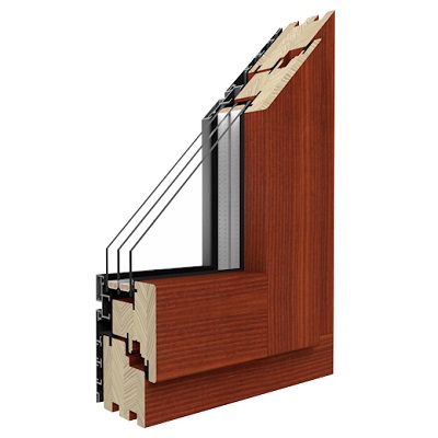 Holz-Alu Fenster Duoline Kiefer 68 mm