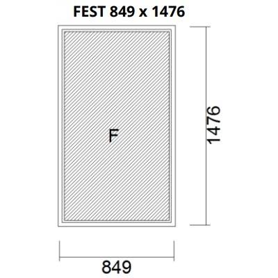 Restposten Kunststofffanster mit PVC-Füllung 24mm weiß 849 x 1476 mm