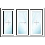 Schiebetür Festverglasung außen Schiebeflügel mittig nach rechts