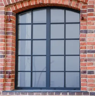 Loftfenster aus Aluminium Segmentbogenfenster mit Sprossen