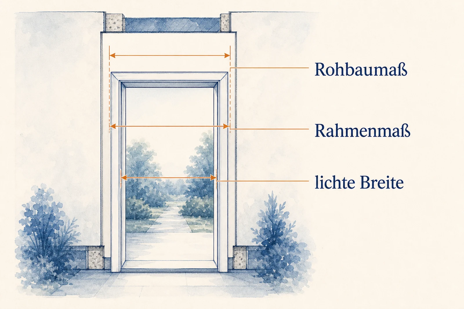 Rohbaumaß Rahmenmaß und lichte Breite bei Türen erklärt