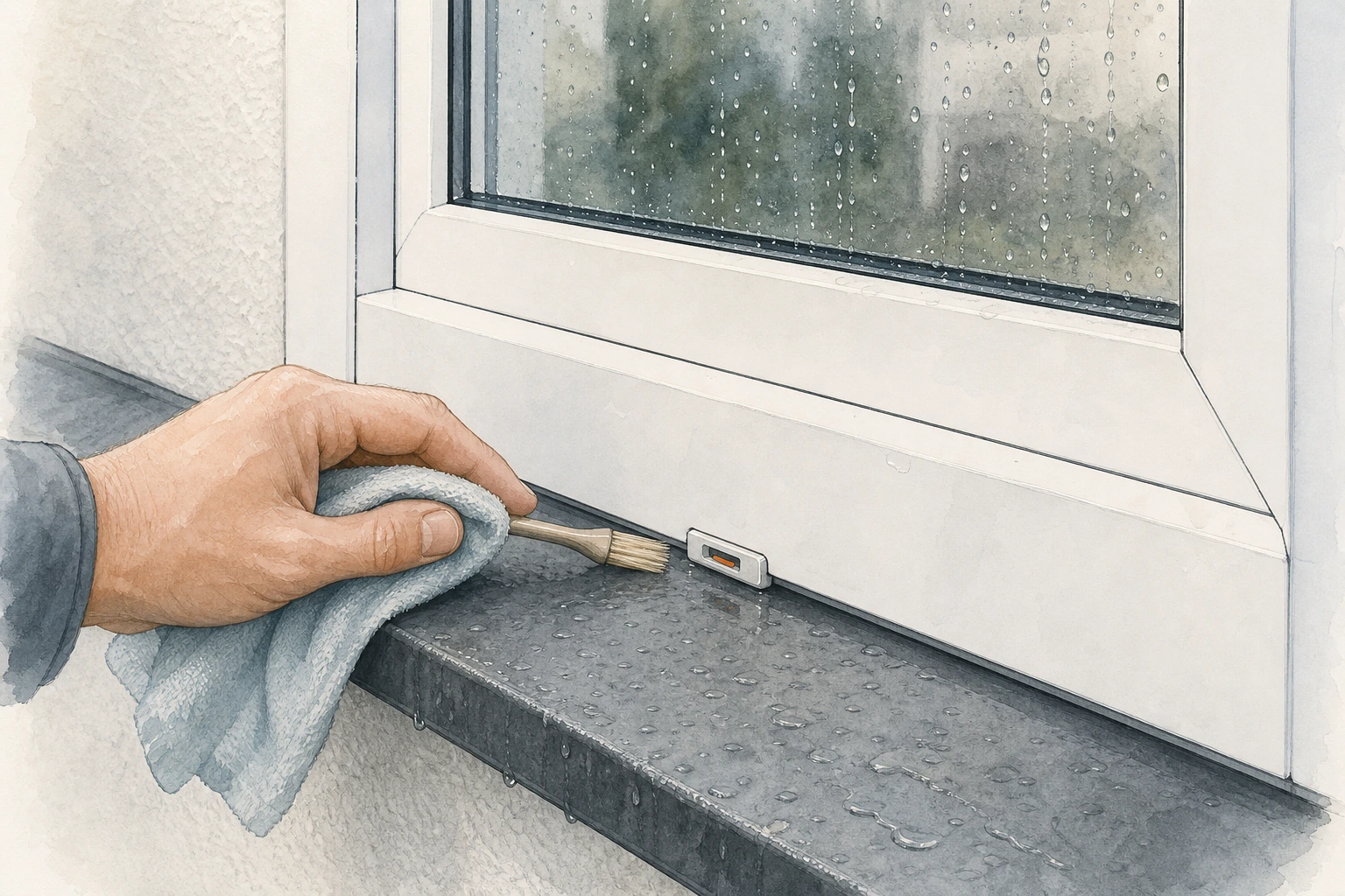 Fenster Entwässerung: Ablauf Schutzkappe und Reinigung