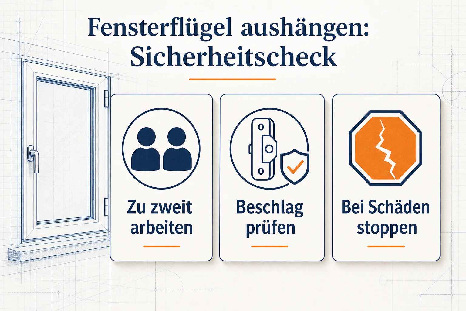 Ein– und Aushängen des Fensterflügels