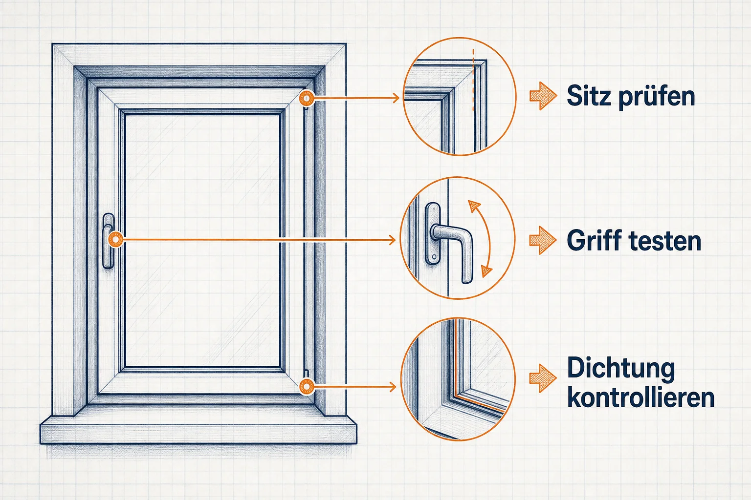 Fensterflügel wieder einhängen und Funktion prüfen