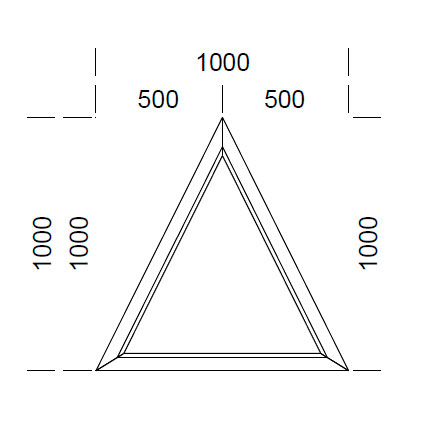 Gleichschenklige Dreiecksfenster 1000 mm