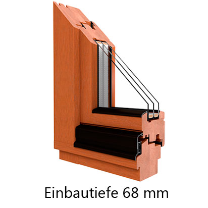 Holzfenster Meranti Softline 68mm