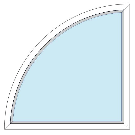 Viertelkreis Fenster Sonderform