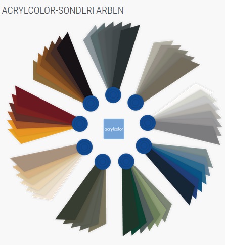 Acrylcolor Farbpalette für Kunststofffenster