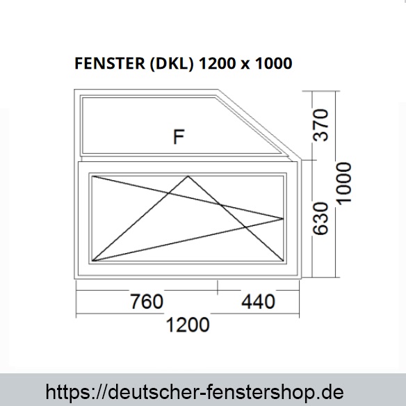 Vermessene Schrägfenster Restpostenfenster dreh-kipp 1200 x 1000