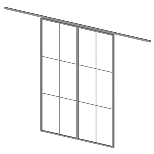 Schiebetür Stahl Glas zweiflügelig