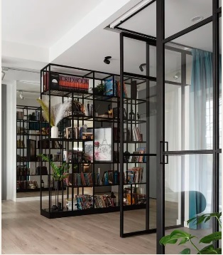 Loft-Stahltür schwarz Glas