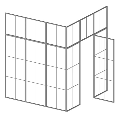 Stahl-Glas Raumteiler mit Tür