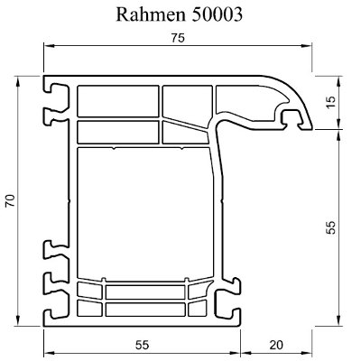 iglo 5 Basisiprofil Schnitt Rahmen 50003