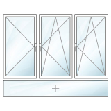 Unterlichtfenster 3-flügelig Dreh-Kipp