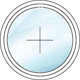 Bullaugenfenster Festverglasung im Flügel