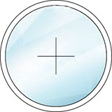 Bullaugenfenster Festverglasung im Rahmen