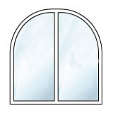 Rundbogenfenster mit 2-flügel ohne Oberlicht